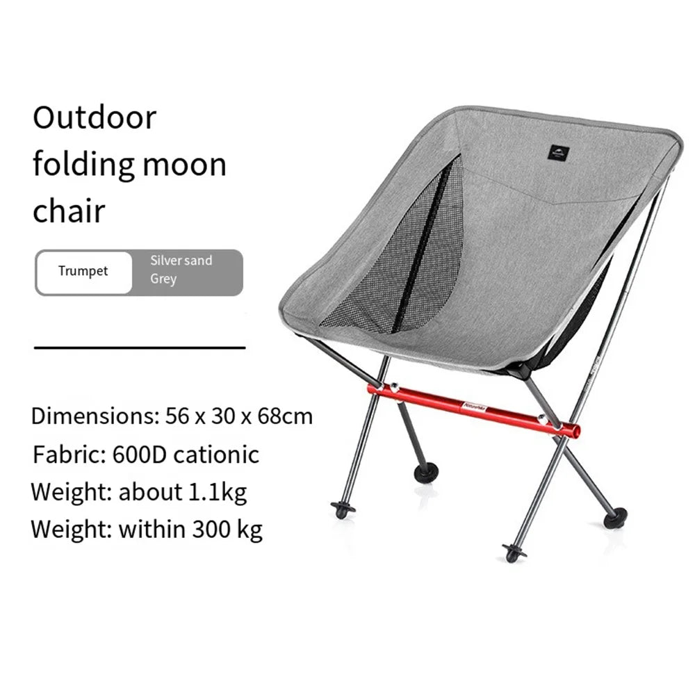 Naturehike Ultralight Folding Moon Chair – Portable Aluminum Alloy Camping Chair (Supports up to 300kg)