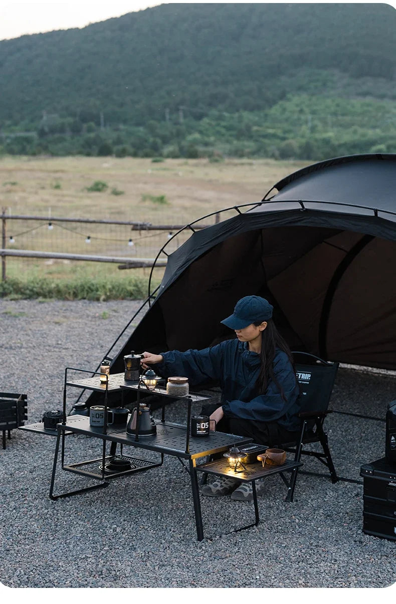 ShineTrip Outdoor IGT Modular BBQ & Camping Table – Portable Folding Aluminum Table Set