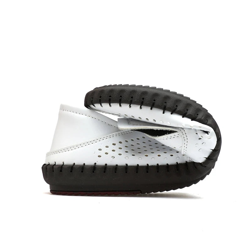Men's Genuine Leather Loafers - Breathable Slip-On Casual Shoes