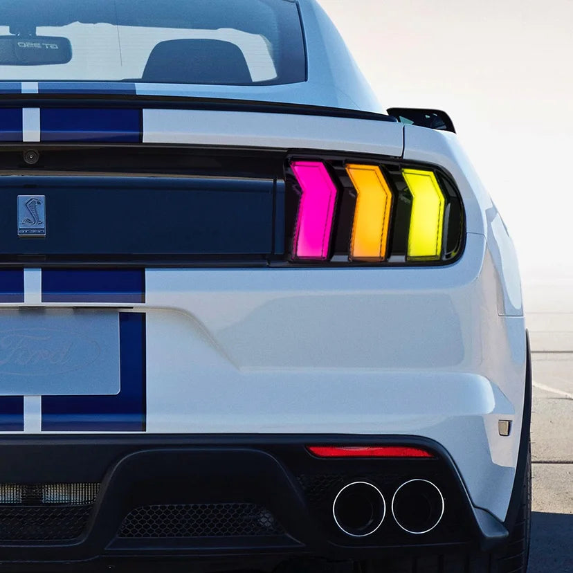 LED Taillights with Dynamic Animation for Ford Mustang 2015-2023, RGB Colorful Lighting