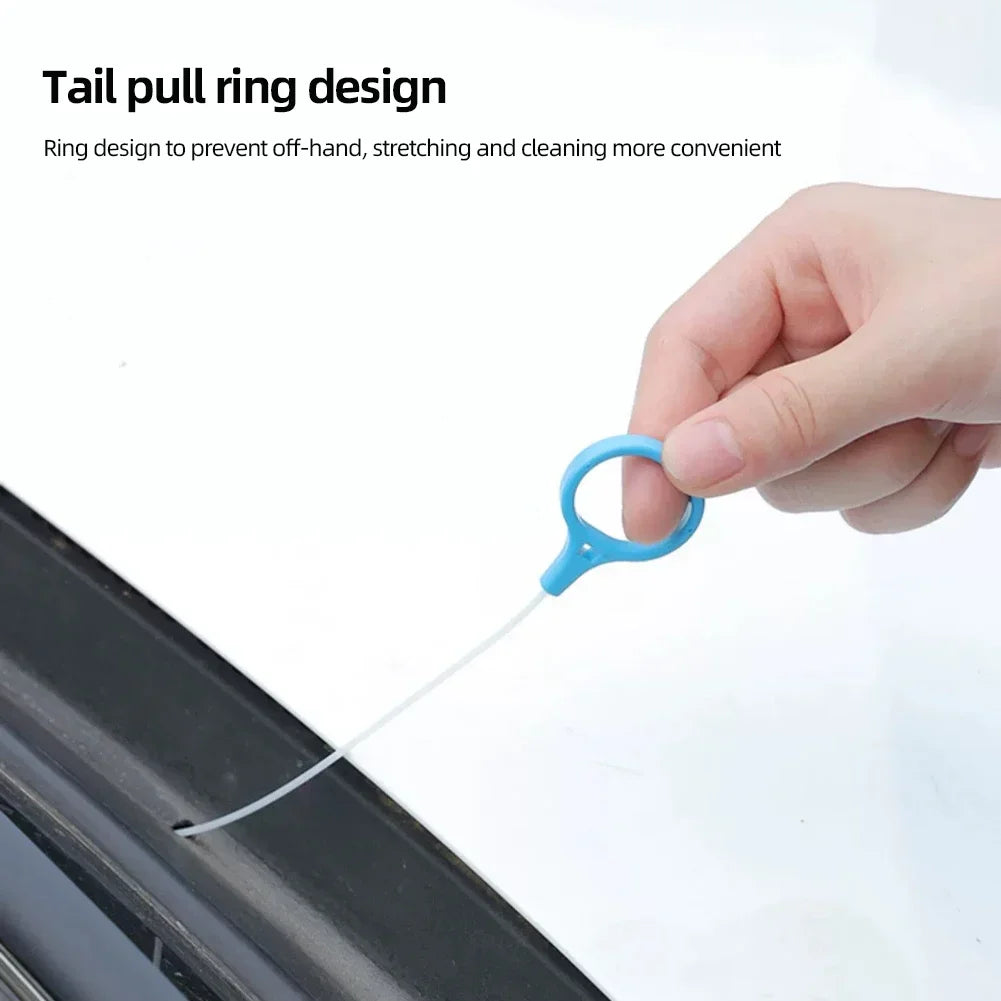 Flexible Car Drainage Cleaning Brush - 2.3m POM Nylon Pipe Cleaner with Pull Ring