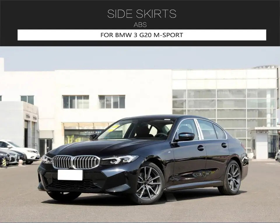 ABS Gloss Black Side Skirt Extensions for BMW 3 Series G20 LCI M-Sport 4-Door (2023-2024)
