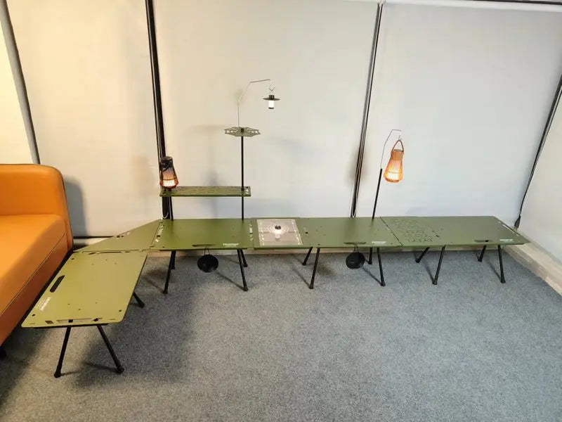 Tryhomy Lightweight Adjustable Camping Tactical Table – Army Green, Portable Aluminum Alloy IGT Table