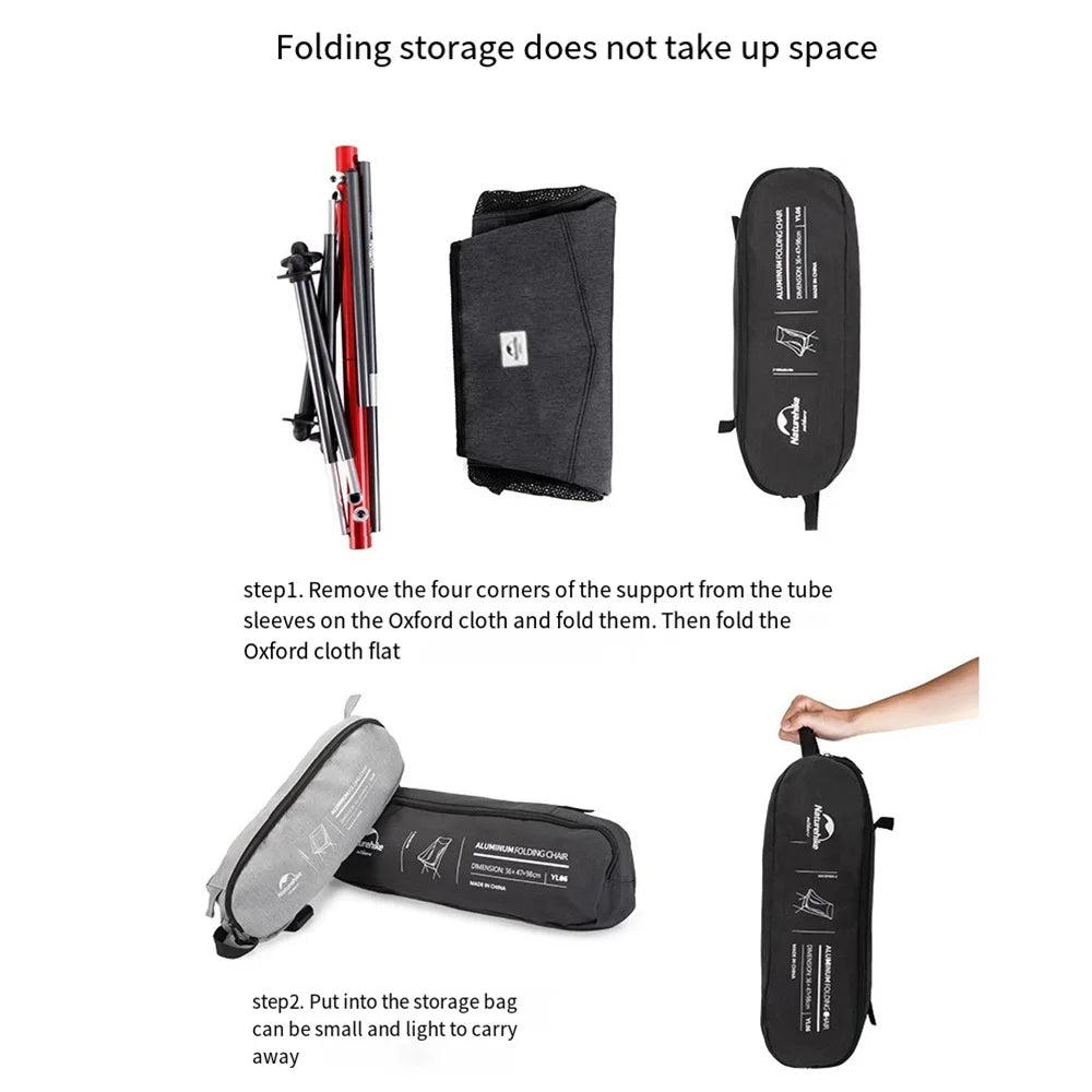 Naturehike Ultralight Folding Moon Chair – Portable Aluminum Alloy Camping Chair (Supports up to 300kg)