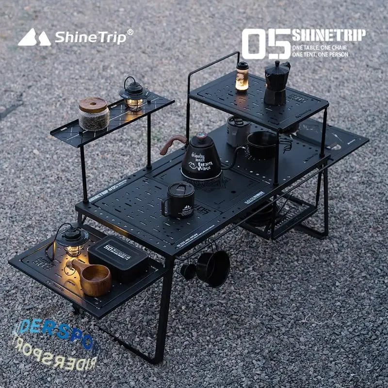 ShineTrip Outdoor IGT Modular BBQ & Camping Table – Portable Folding Aluminum Table Set