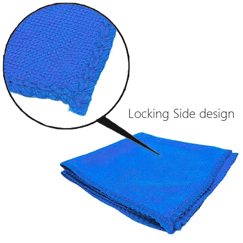 Ultra Soft Microfiber Cleaning Towels - Scratch-Free, High Absorbency, Quick Dry - Blue
