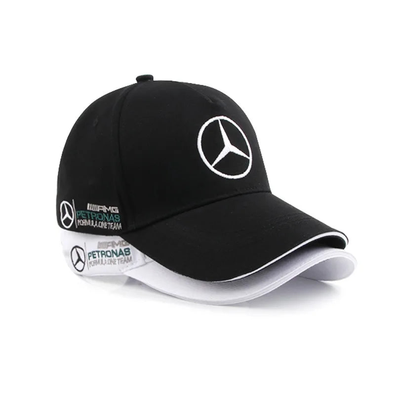 Mercedes-Benz Embroidered Adjustable Baseball Cap - Black/White
