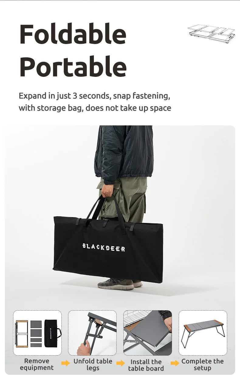 BLACKDEER Traveler-Glacier Modular Folding Camping Table - Lightweight Aluminum Alloy, 2 Sizes Available