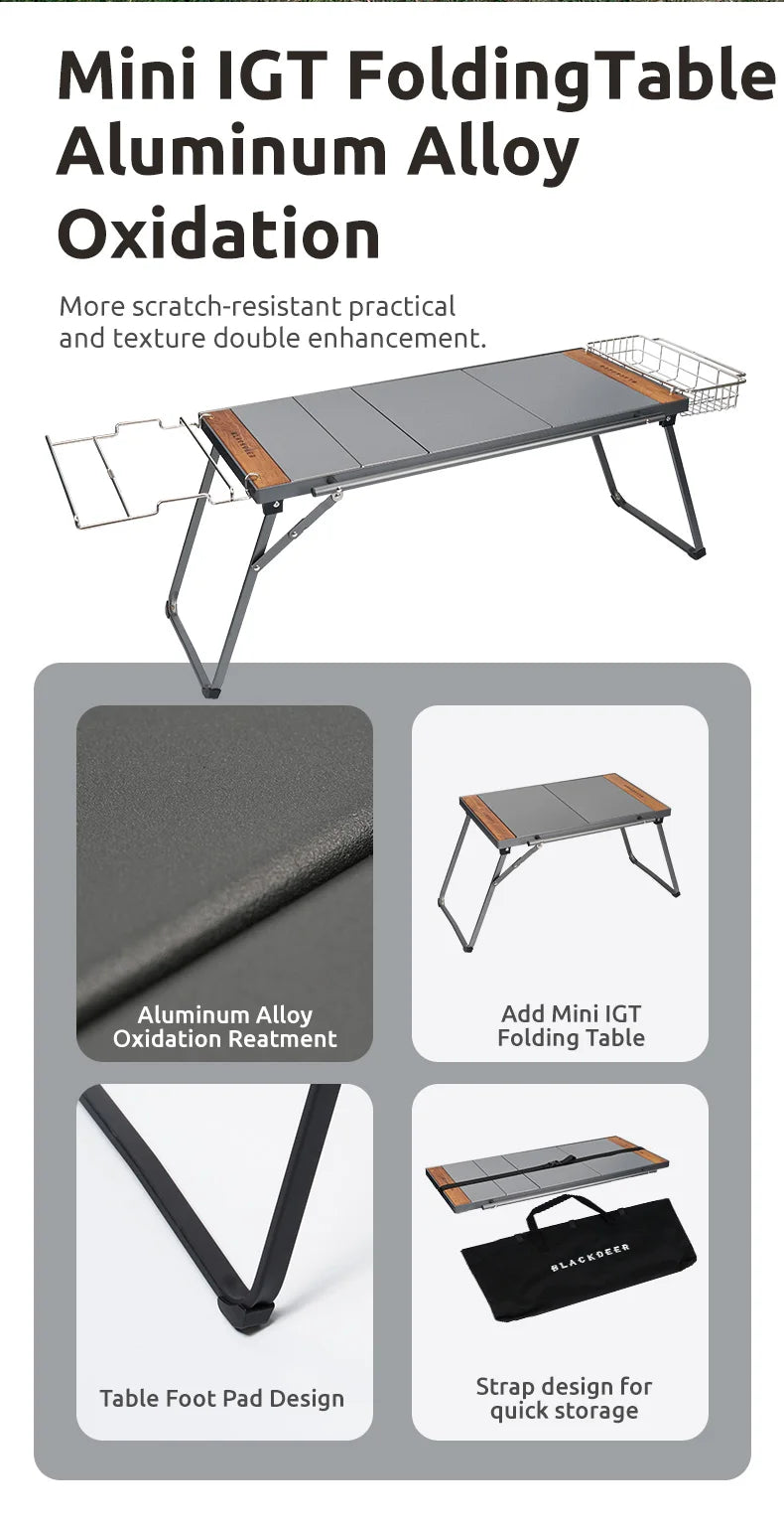 BLACKDEER Traveler-Glacier Modular Folding Camping Table - Lightweight Aluminum Alloy, 2 Sizes Available