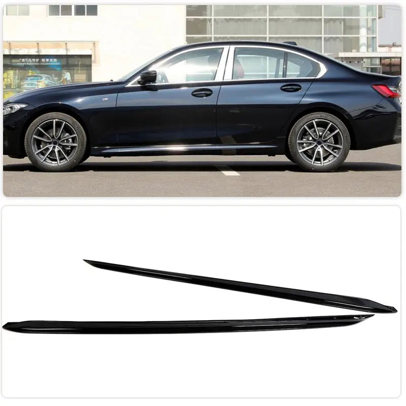 ABS Gloss Black Side Skirt Extensions for BMW 3 Series G20 LCI M-Sport 4-Door (2023-2024)