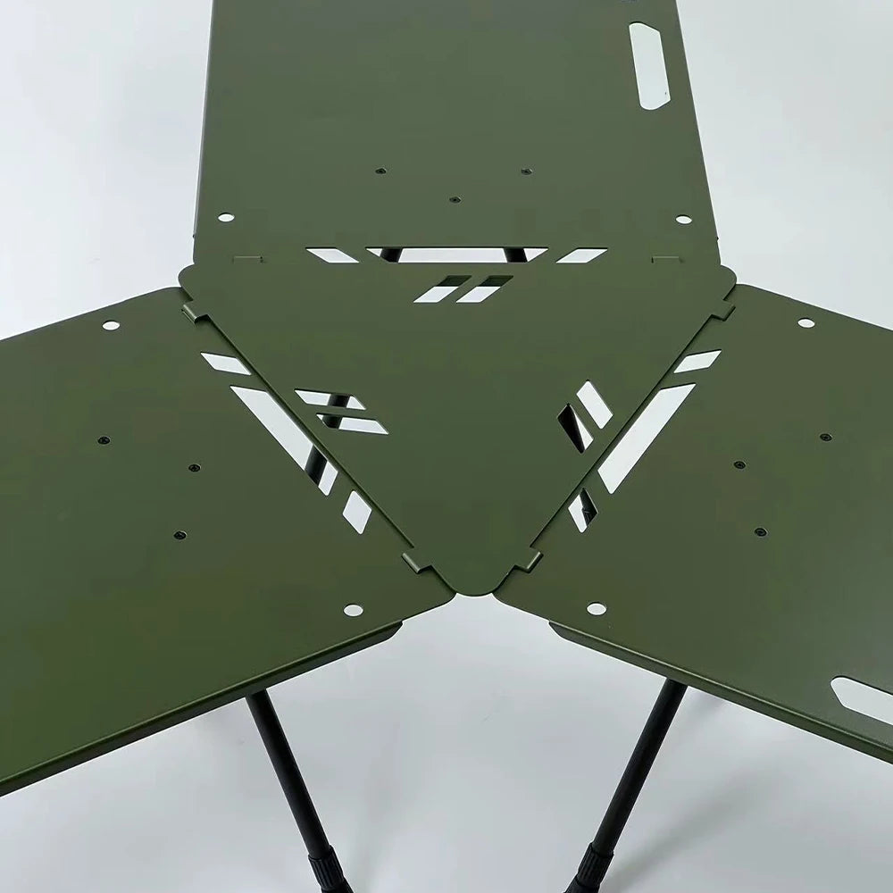 Tryhomy Lightweight Adjustable Camping Tactical Table – Army Green, Portable Aluminum Alloy IGT Table