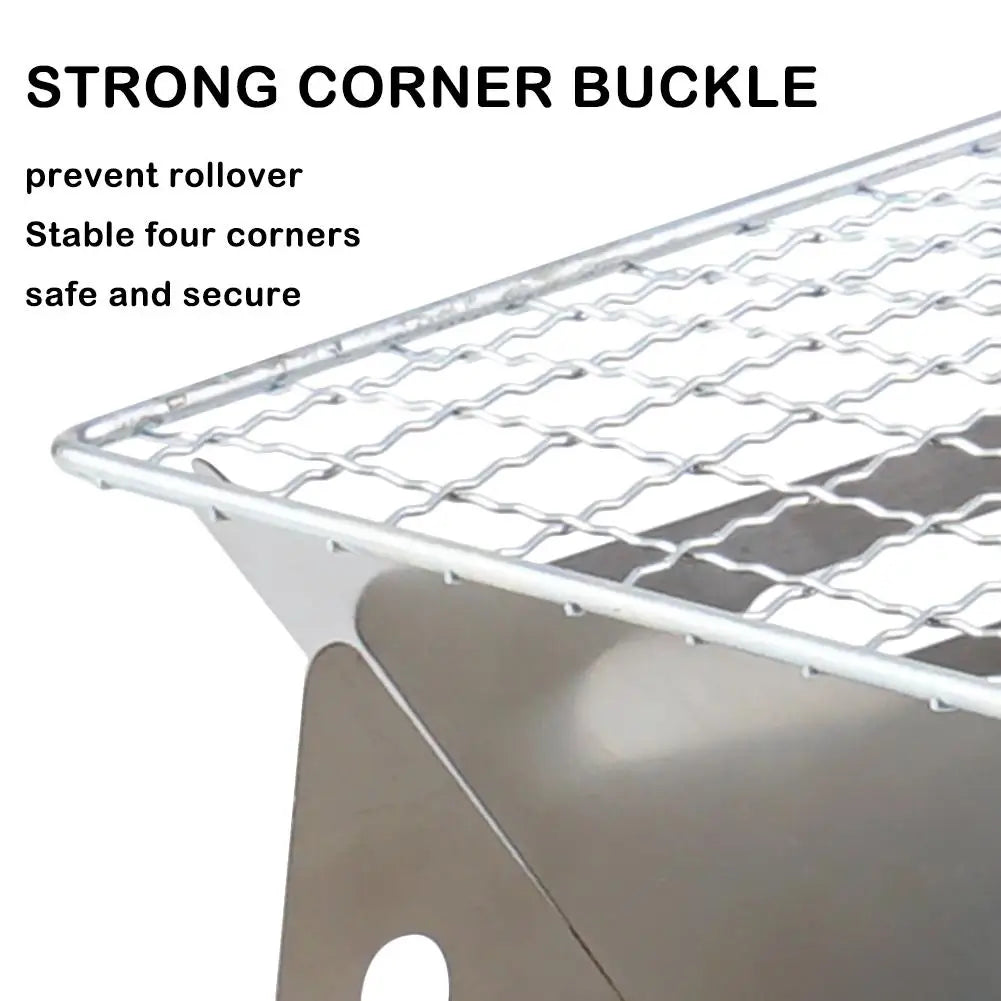 Portable Folding BBQ Grill Stove – Stainless Steel, Compact & Durable