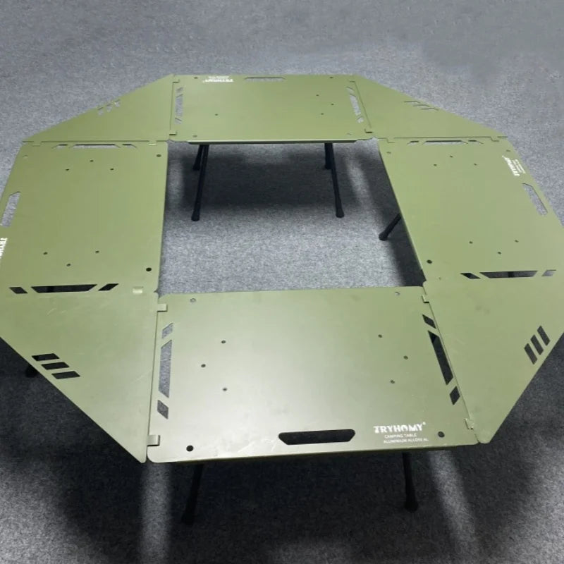 Tryhomy Lightweight Adjustable Camping Tactical Table – Army Green, Portable Aluminum Alloy IGT Table