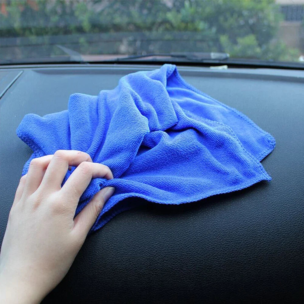 Ultra Soft Microfiber Cleaning Towels - Scratch-Free, High Absorbency, Quick Dry - Blue