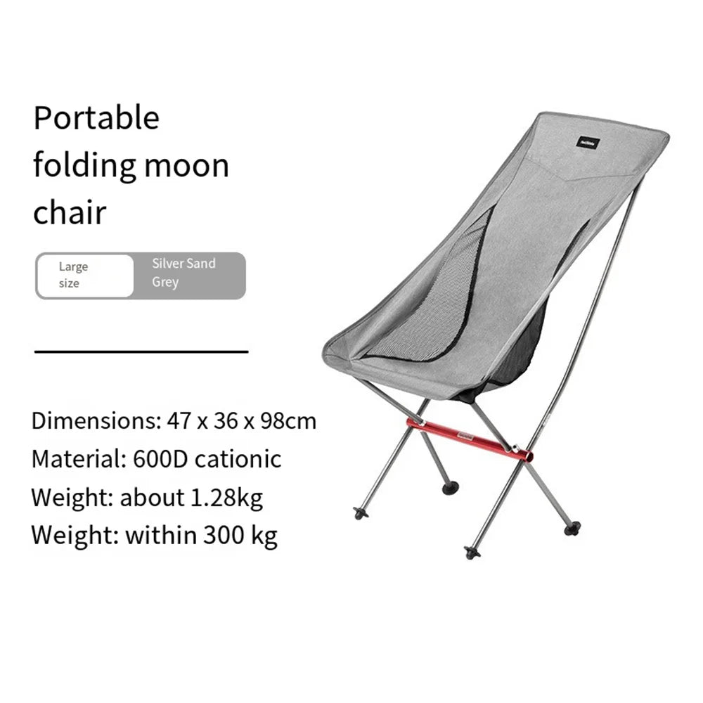 Naturehike Ultralight Folding Moon Chair – Portable Aluminum Alloy Camping Chair (Supports up to 300kg)