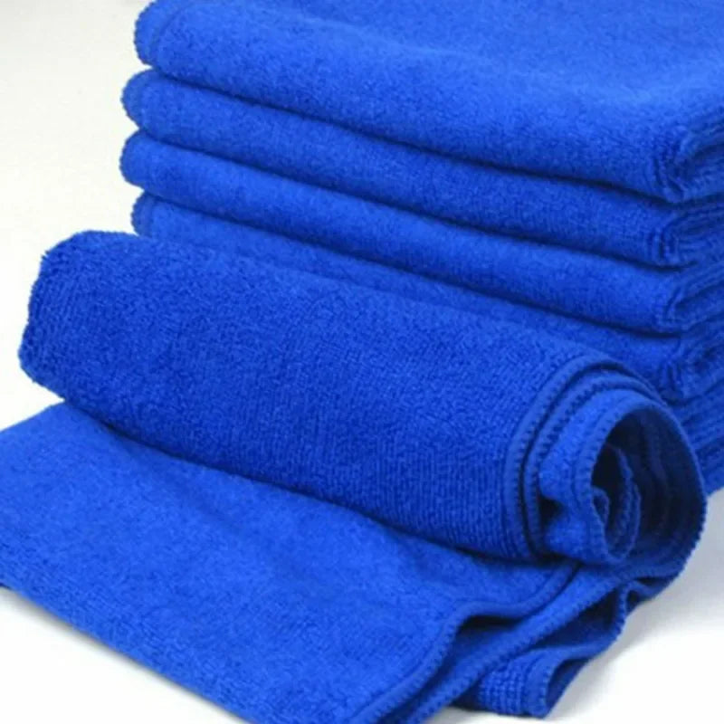 Ultra Soft Microfiber Cleaning Towels - Scratch-Free, High Absorbency, Quick Dry - Blue