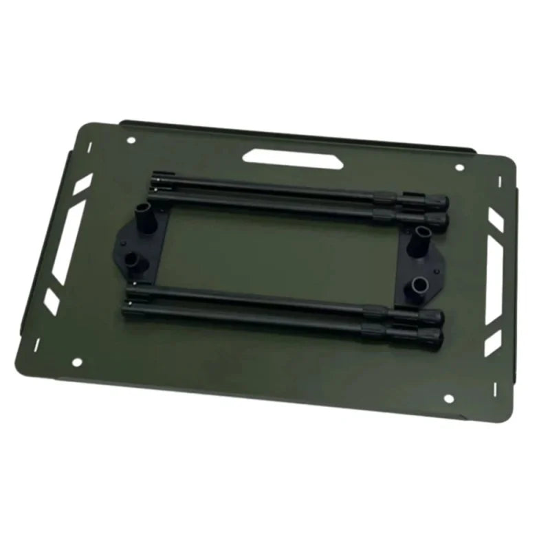 Tryhomy Lightweight Adjustable Camping Tactical Table – Army Green, Portable Aluminum Alloy IGT Table