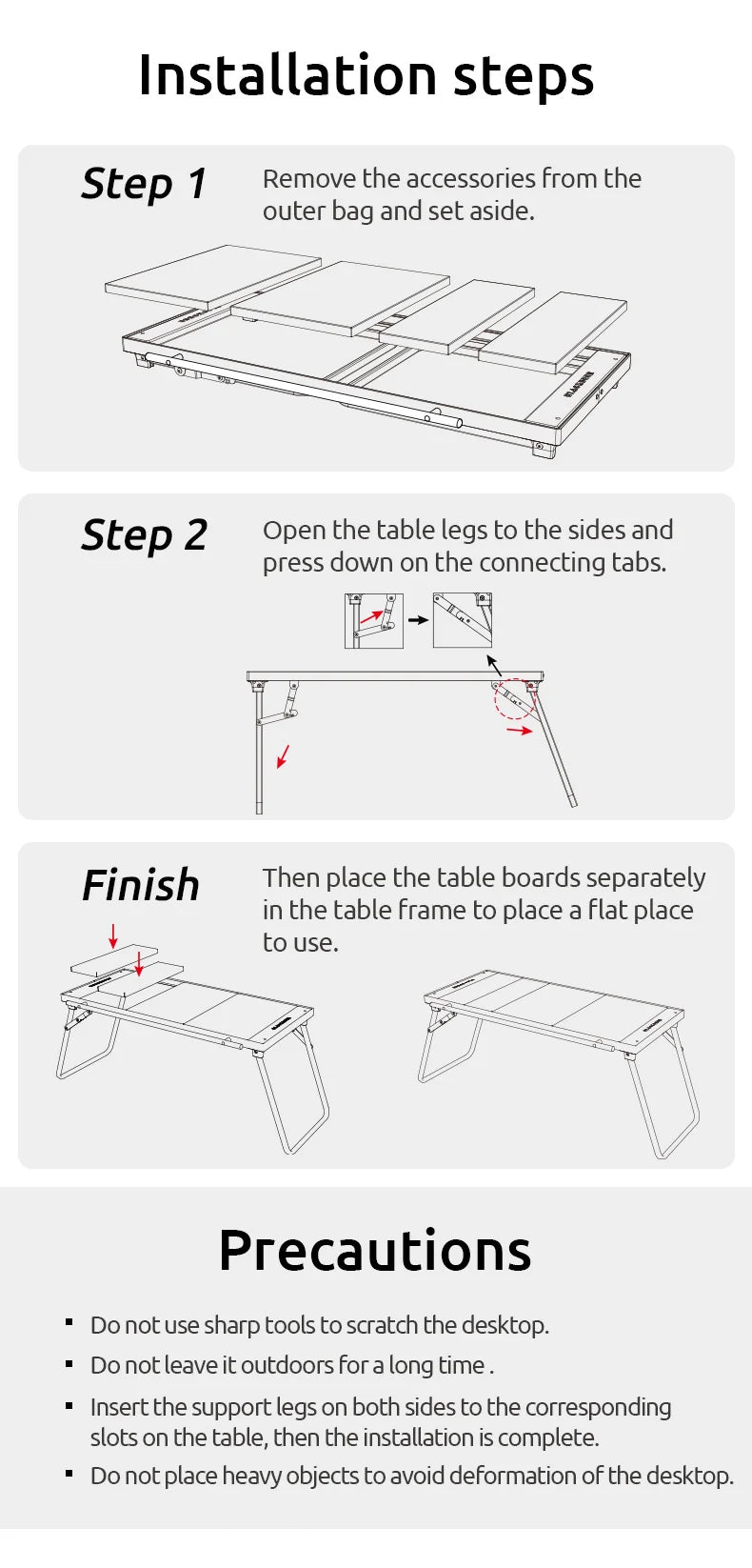 BLACKDEER Traveler-Glacier Modular Folding Camping Table - Lightweight Aluminum Alloy, 2 Sizes Available
