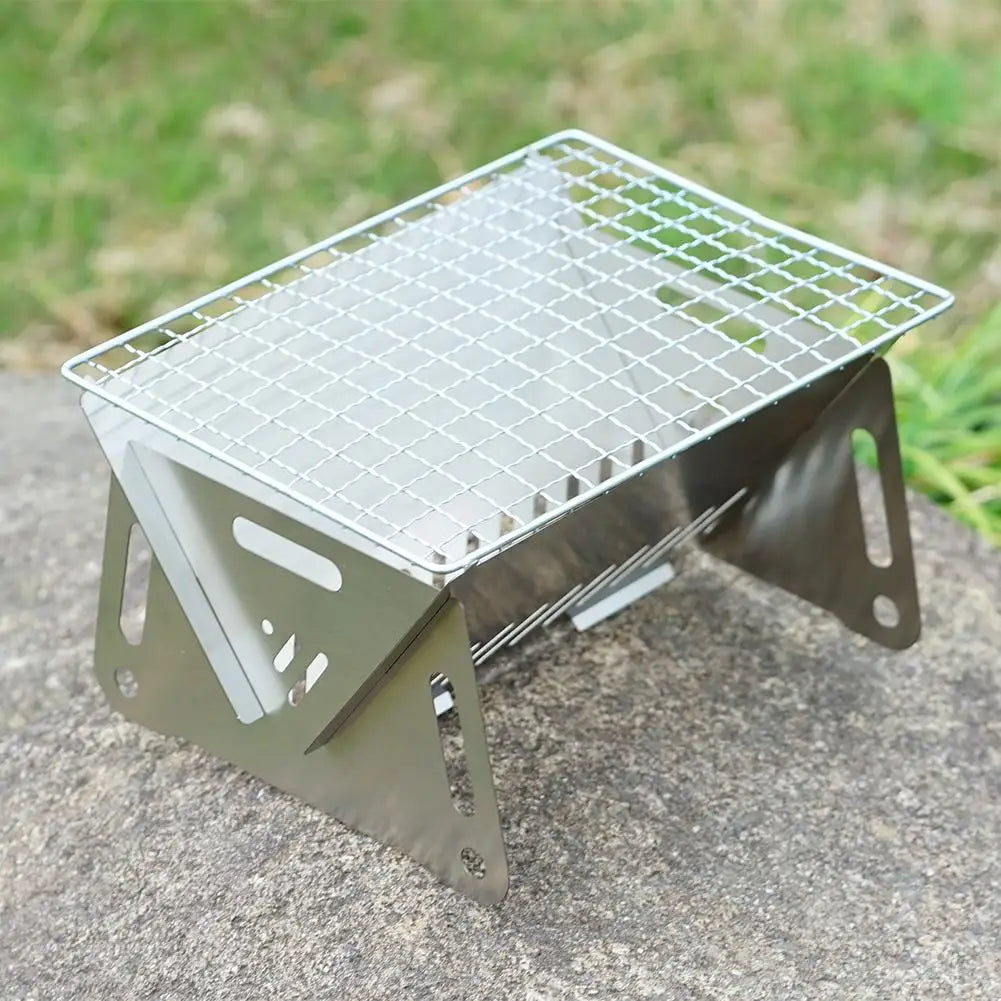Portable Folding BBQ Grill Stove – Stainless Steel, Compact & Durable