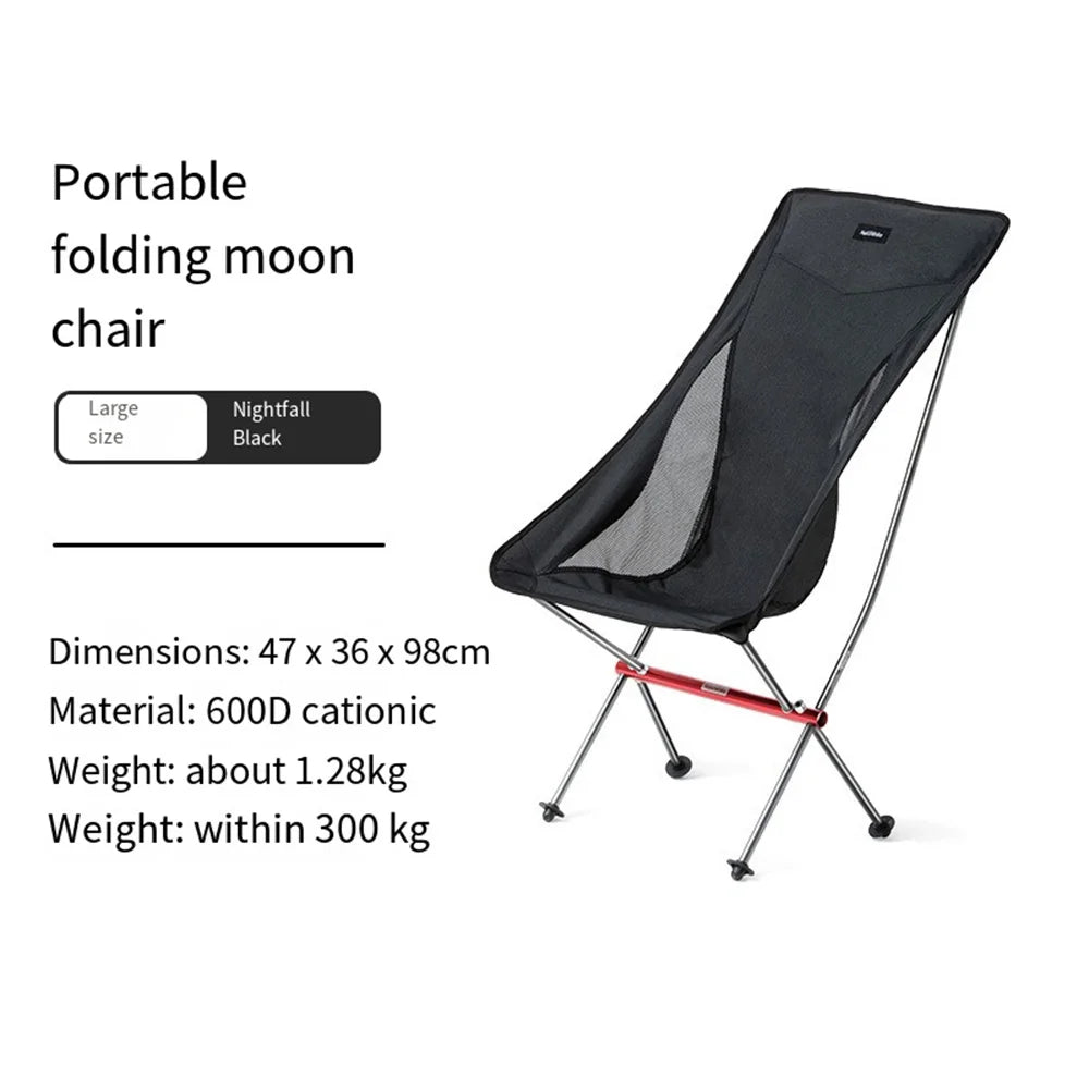 Naturehike Ultralight Folding Moon Chair – Portable Aluminum Alloy Camping Chair (Supports up to 300kg)
