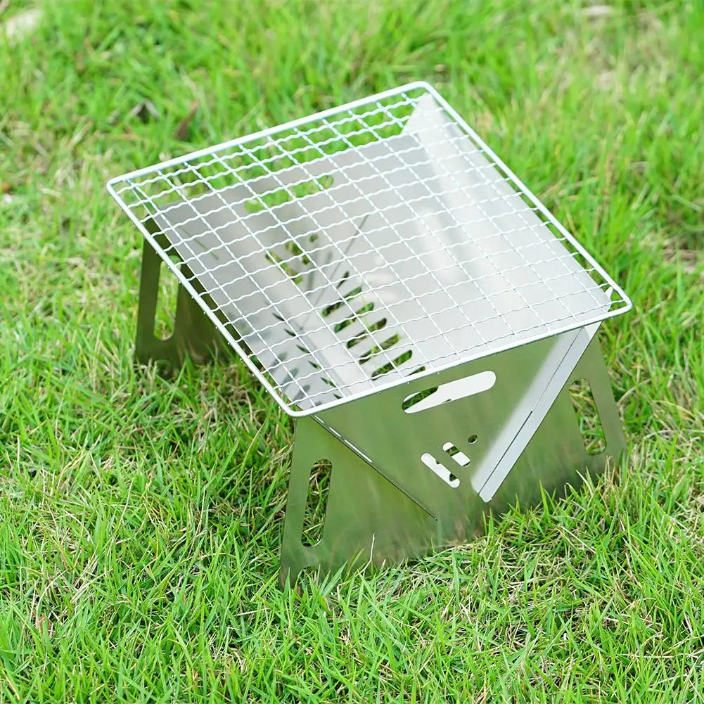 Portable Folding BBQ Grill Stove – Stainless Steel, Compact & Durable