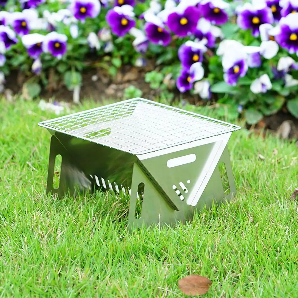 Portable Folding BBQ Grill Stove – Stainless Steel, Compact & Durable