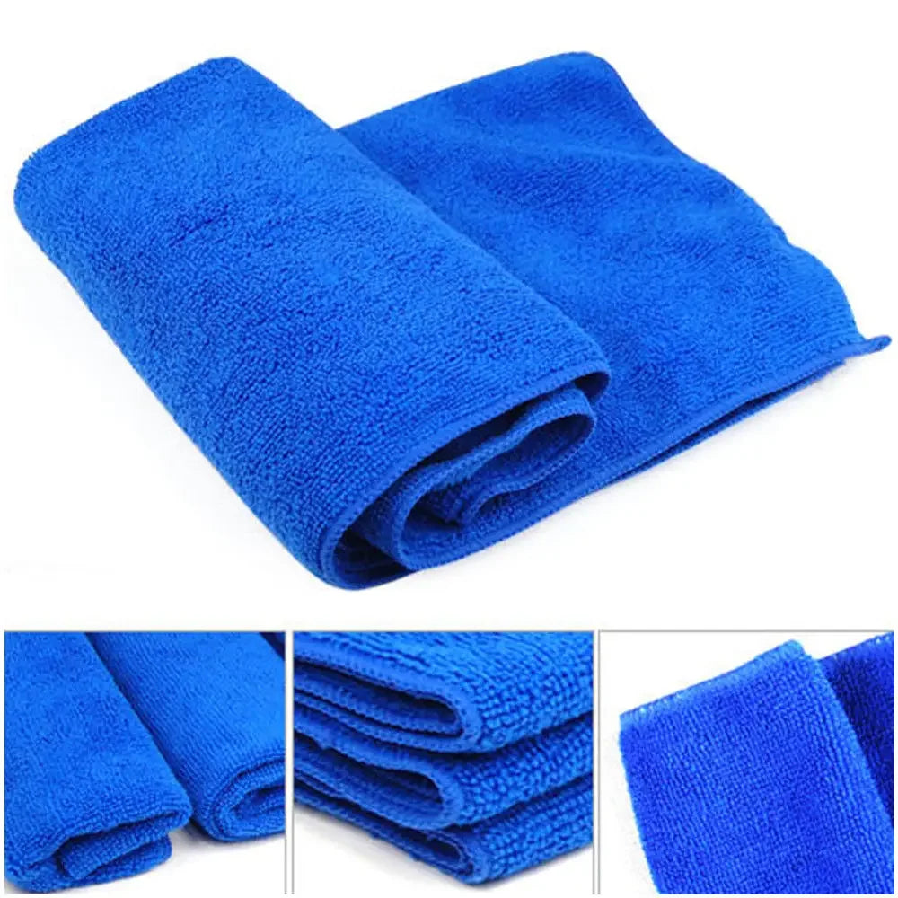 Ultra Soft Microfiber Cleaning Towels - Scratch-Free, High Absorbency, Quick Dry - Blue