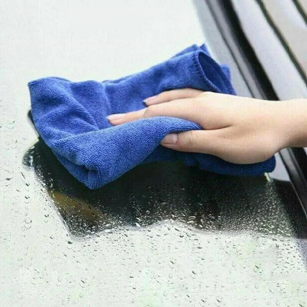 Ultra Soft Microfiber Cleaning Towels - Scratch-Free, High Absorbency, Quick Dry - Blue