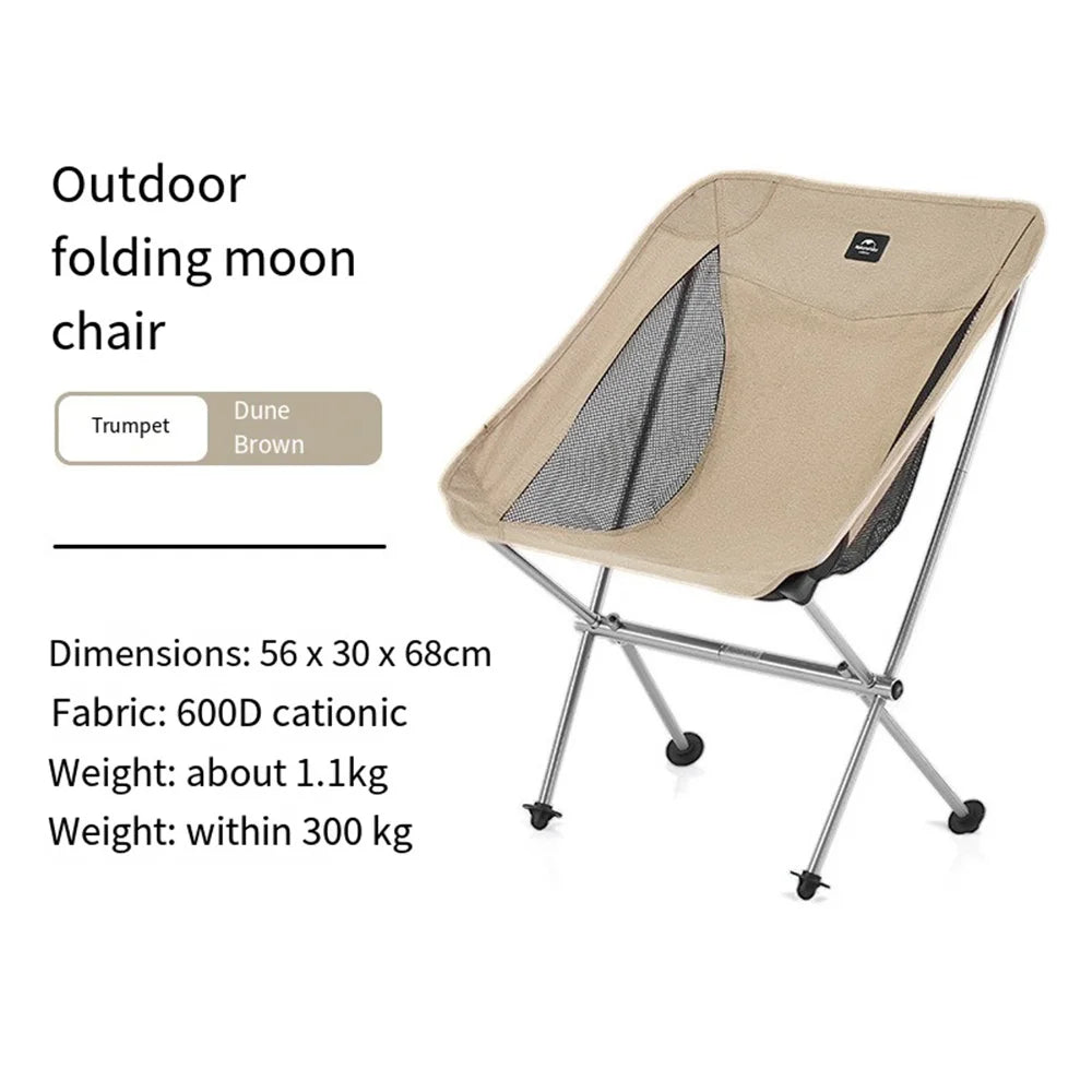 Naturehike Ultralight Folding Moon Chair – Portable Aluminum Alloy Camping Chair (Supports up to 300kg)