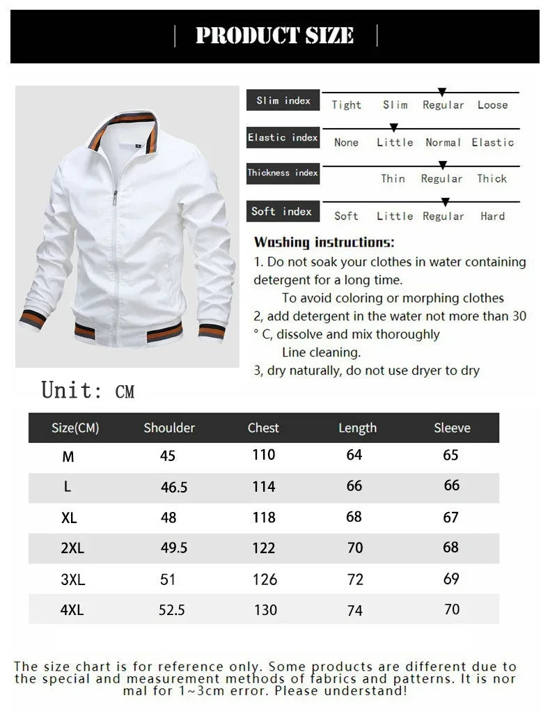 Lonsdale Men's Lightweight Casual Jacket - Autumn Thin Zip-Up Turtleneck