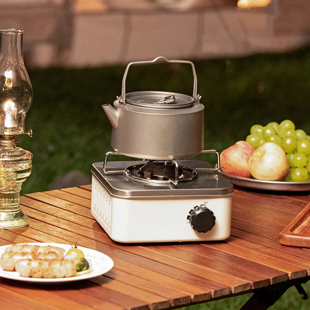 Portable Stainless Steel Butane Gas Stove with Adjustable Flame & Storage Bag
