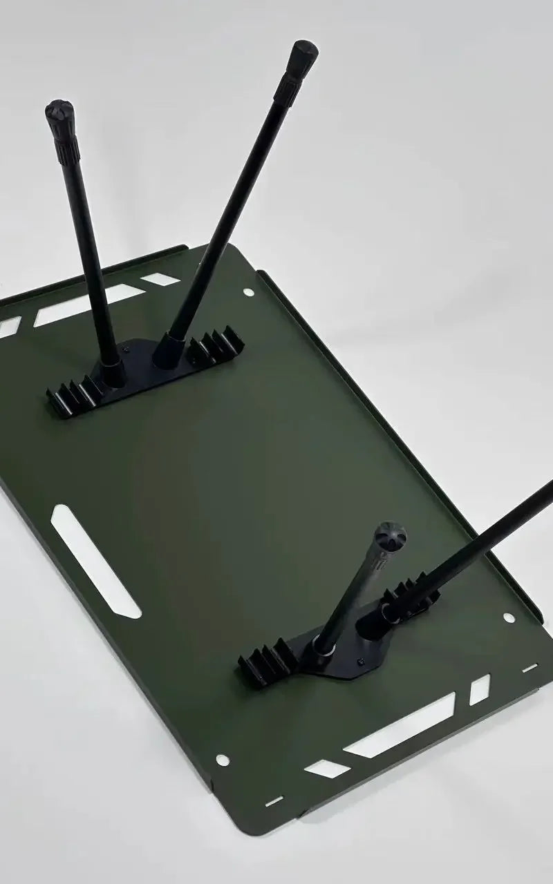 Tryhomy Lightweight Adjustable Camping Tactical Table – Army Green, Portable Aluminum Alloy IGT Table