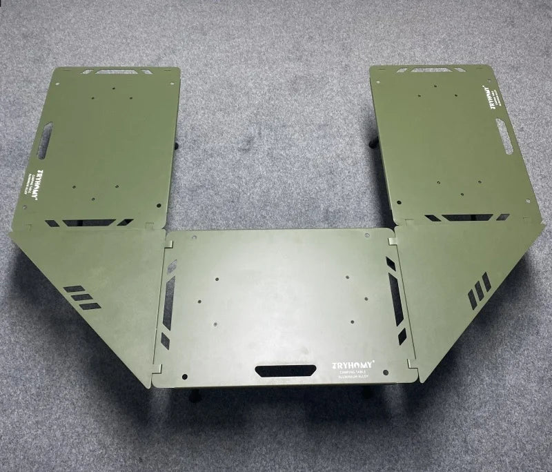 Tryhomy Lightweight Adjustable Camping Tactical Table – Army Green, Portable Aluminum Alloy IGT Table