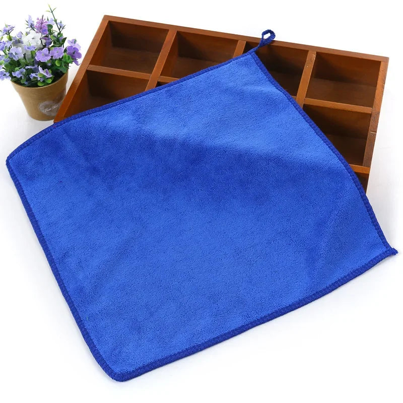 Ultra Soft Microfiber Cleaning Towels - Scratch-Free, High Absorbency, Quick Dry - Blue